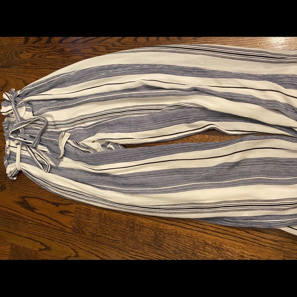 hippie live white and blue flowy pants